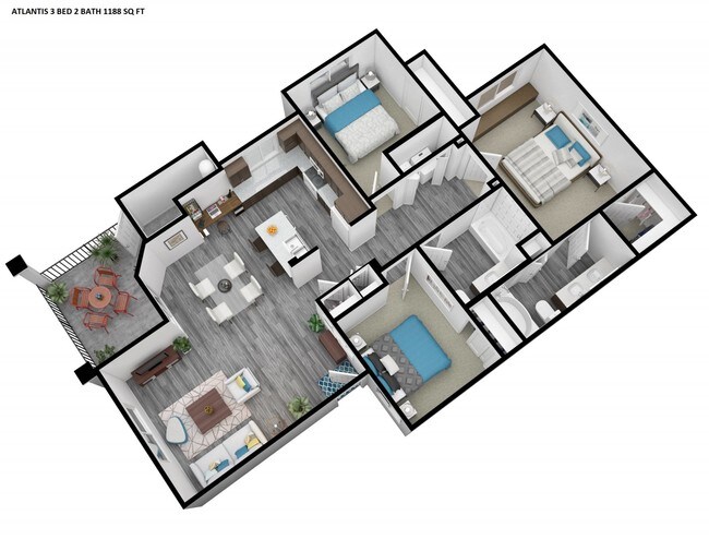 Zinc 3x2 N-14102 floor plan
